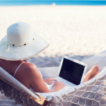 Woman Relaxing at Beach in U.S. Virgin Islands