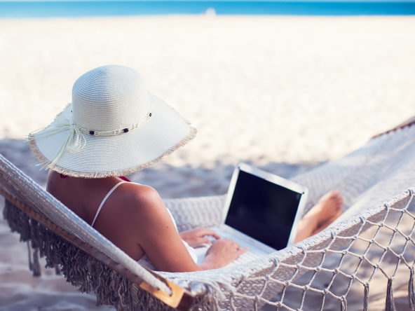 Woman Relaxing at Beach in U.S. Virgin Islands
